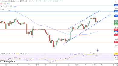 توقع سعر البيتكوين ينخفض إلى 43000 دولار