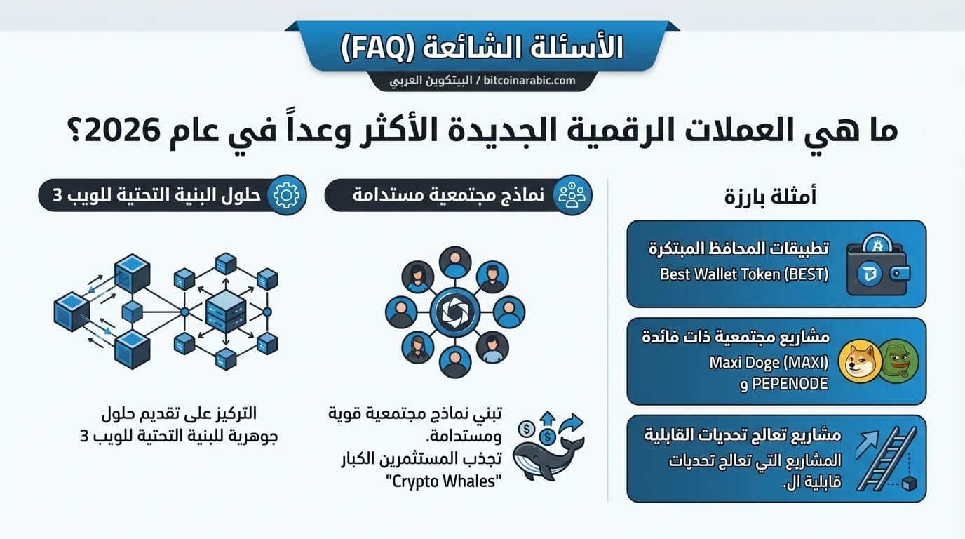 أسئلة شائعة أفضل عملات رقمية جديدة